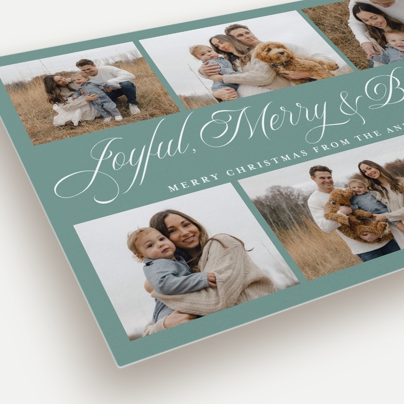 Elegant Script Trio Religious Christmas Card