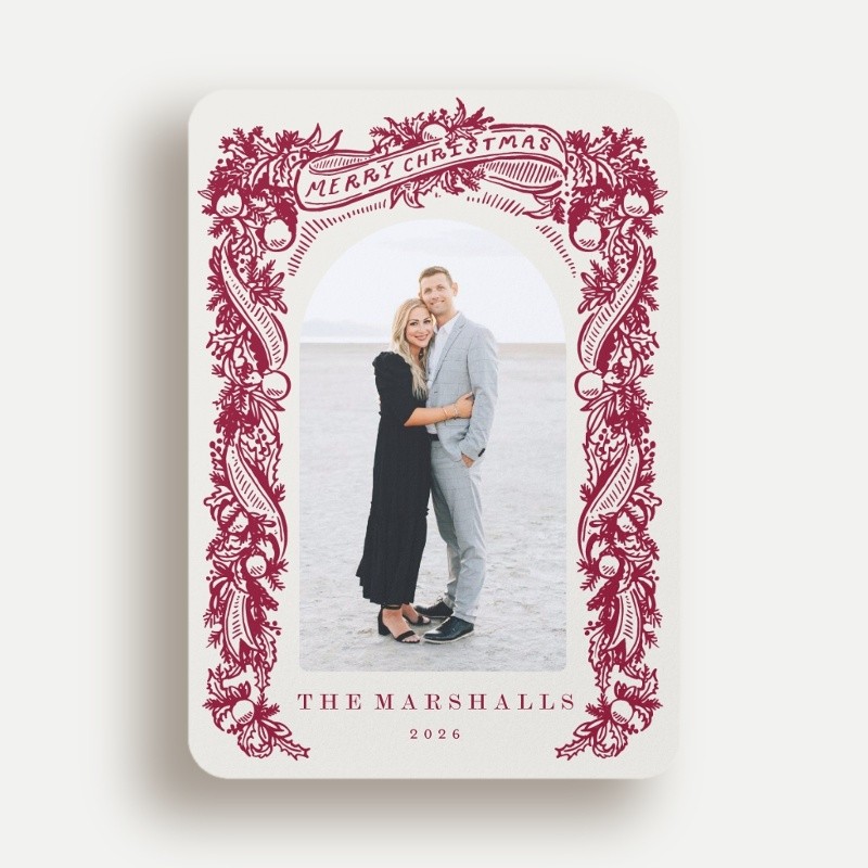 Ornate Pine Frame Holiday Card