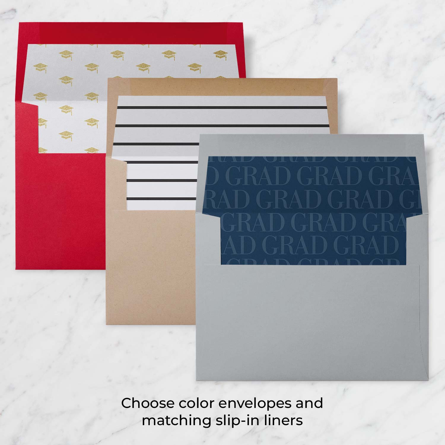 Layered Fonts 5x7 Blue  Graduation Announcement