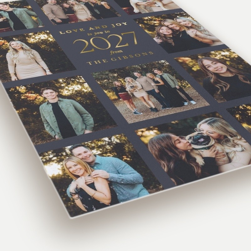 Modern Grid Gallery New Year's Card