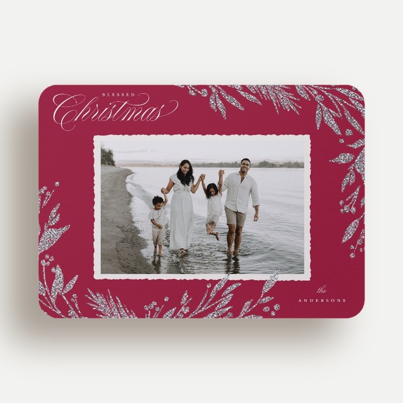 Shimmering Botanical Holiday Card