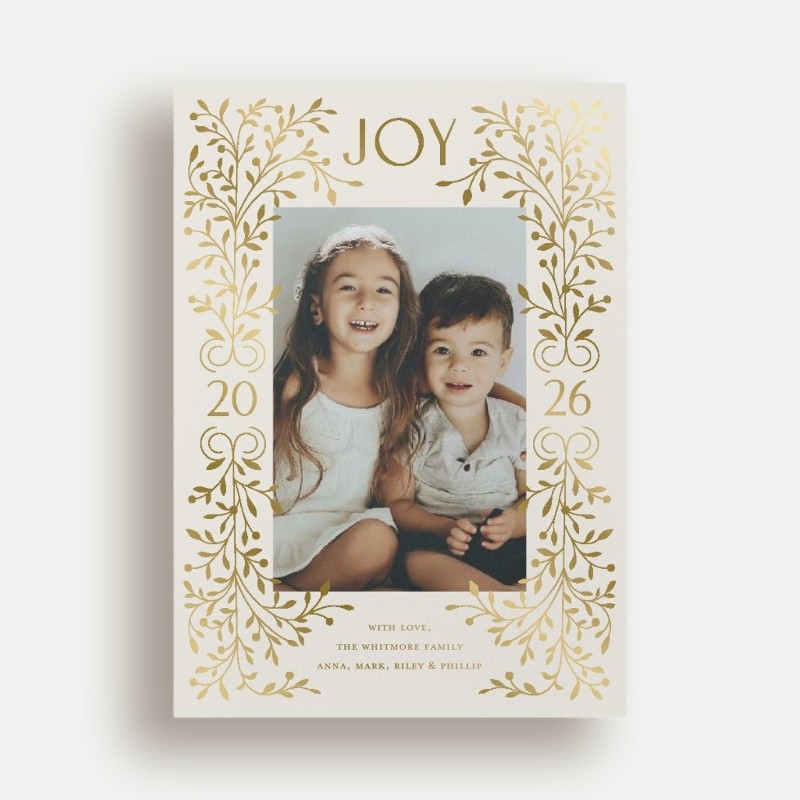 Foil Botanical Joy Holiday Card