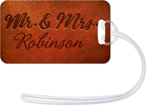 Well Traveled Mr & Mrs 2x4 Brown  Luggage Tag