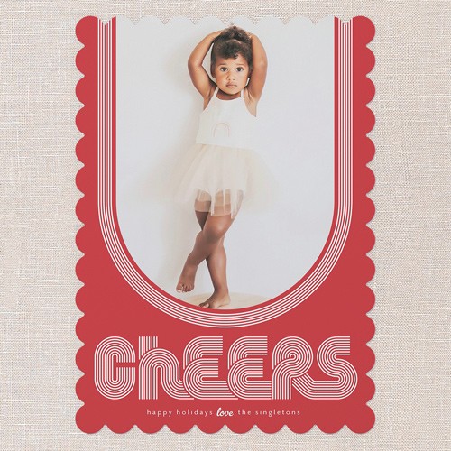 Groovy Greeting 5x7 Red  Holiday Card