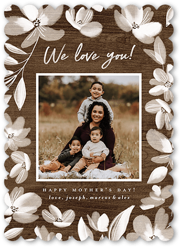 Framed Florals 5x7 Brown  Mother's Day Card