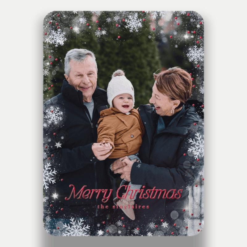 Falling Snowflakes Holiday Card