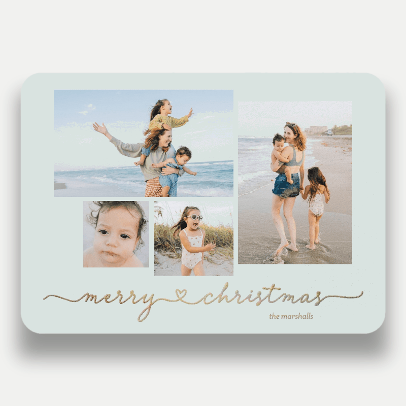 Script Joy Holiday Card Script Joy 5x7 Blue Holiday Card