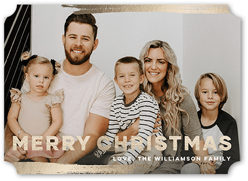 Radiant Brushstroke 5x7 Yellow  Holiday Card