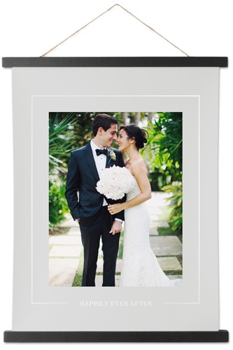 Simple Outline Border 11x14 Gray  Hanging Canvas Print