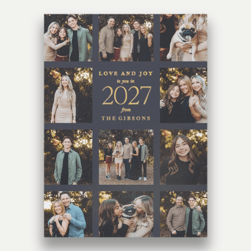 Modern Grid Gallery New Year's Card