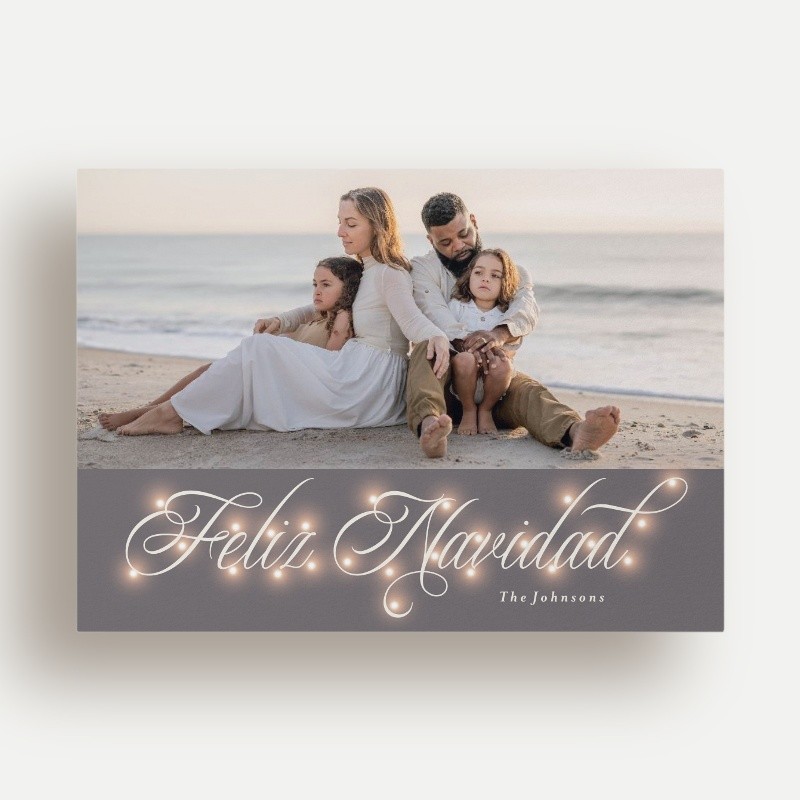 Lights Script Holiday Card