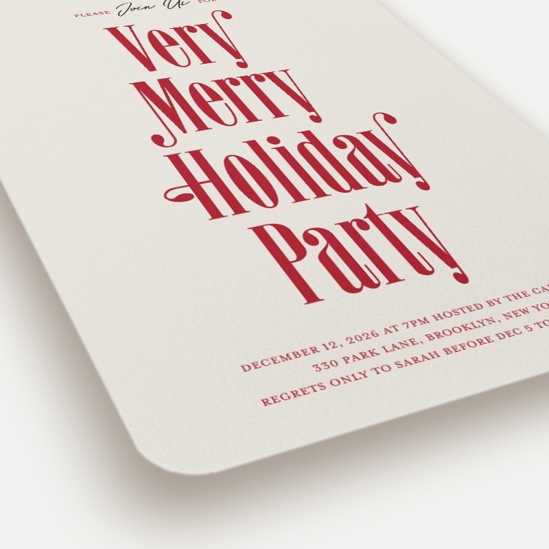 Retro Merry Holiday Invitation