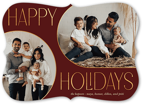 Spherical Spaces 5x7 Red  Holiday Card