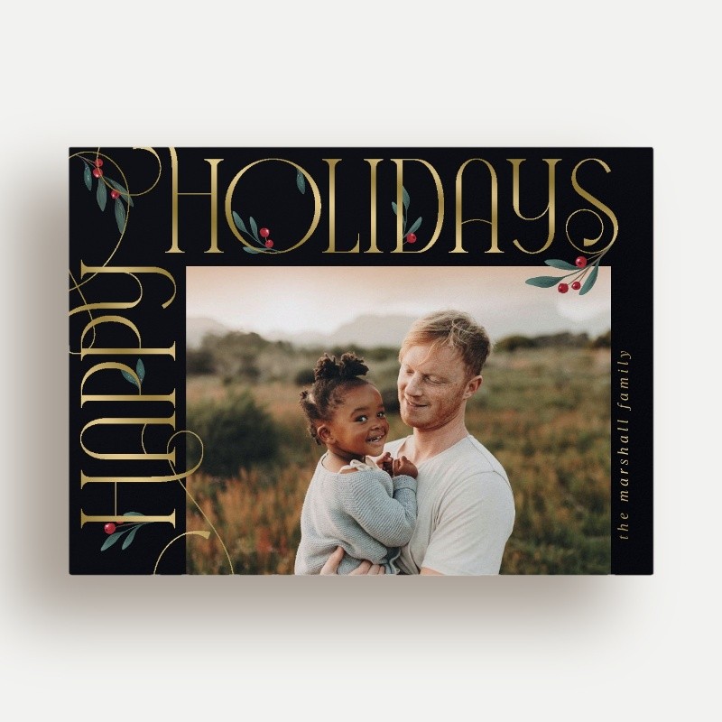 Simple Black Holiday Card