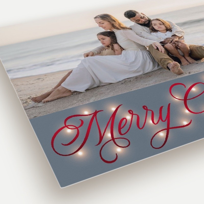 Glowing Flourish Holiday Card Glowing Flourish 6x8 Gray Holiday Card