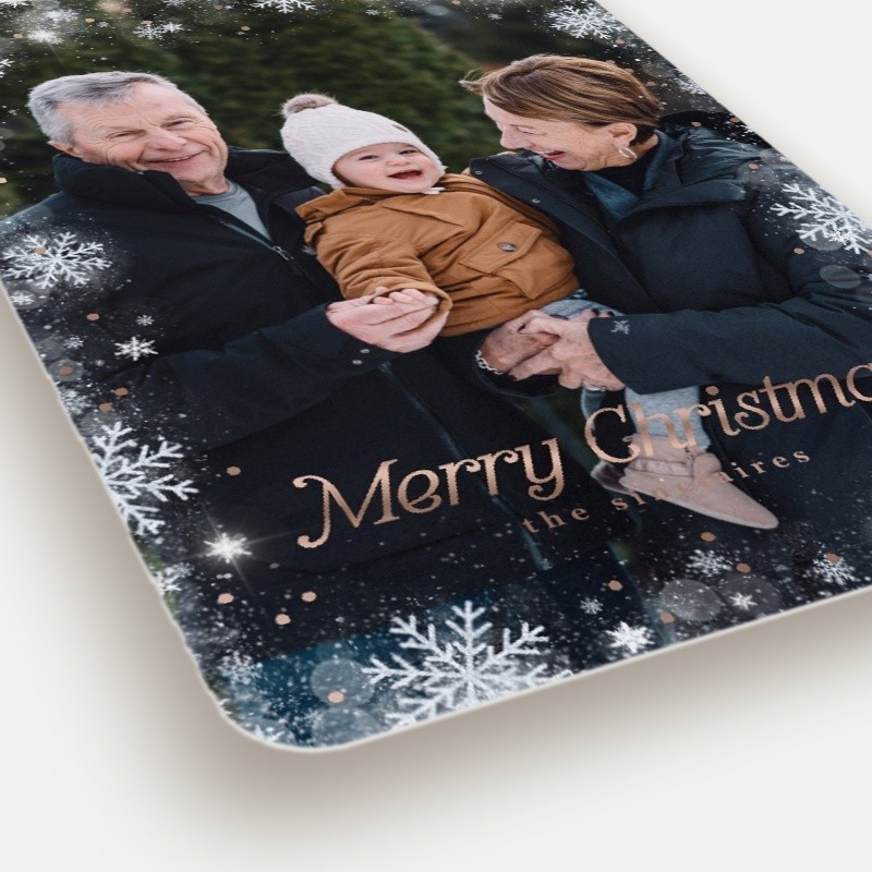 Falling Snowflakes Holiday Card Falling Snowflakes 5x7 White Holiday Card
