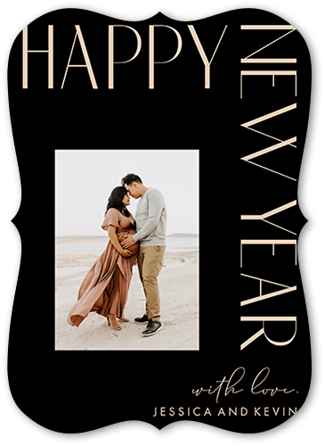 Merry Modern 5x7 Black  Holiday Card