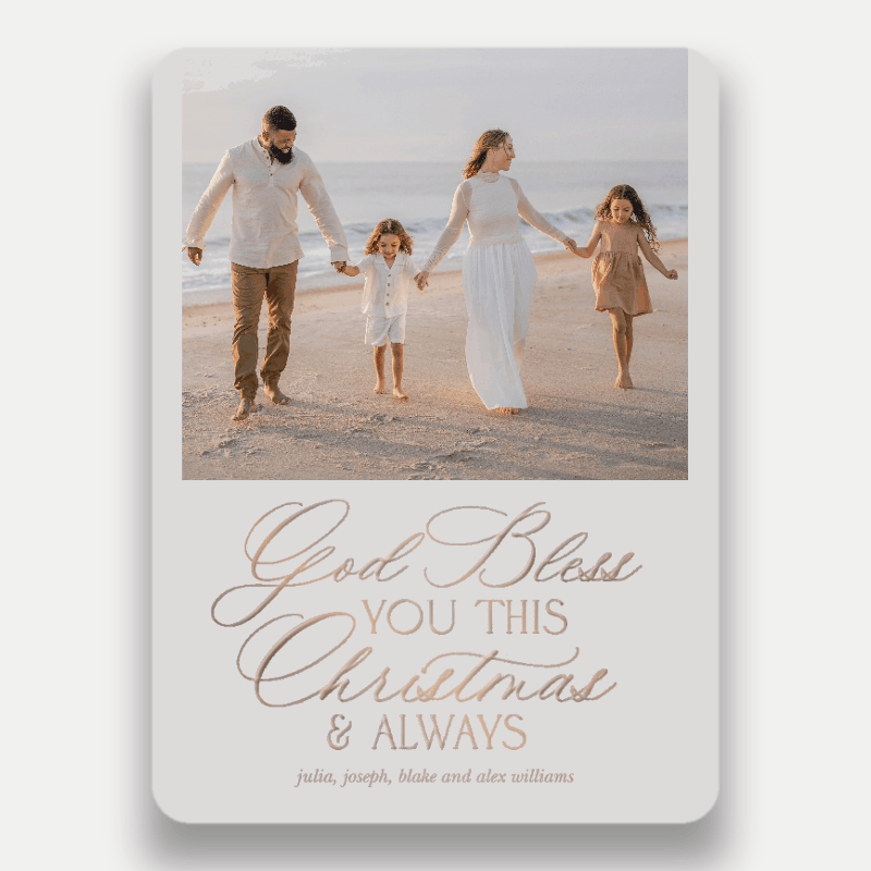 Blessed Script Religious Christmas Card