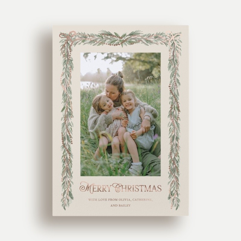 Bow Garland Holiday Card