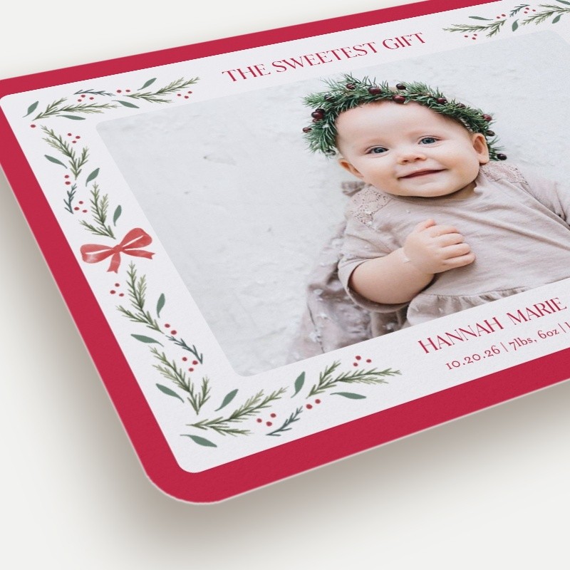 Bordered Beauty Birth Announcement