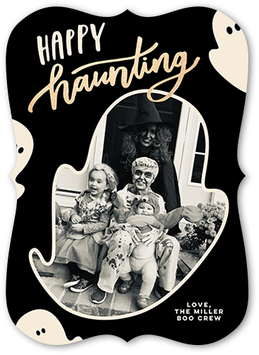 Happy Haunting 5x7 Black  Halloween Card