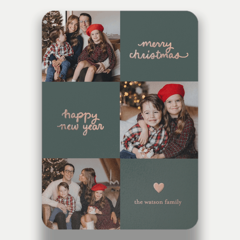 Checkered Collage Holiday Card