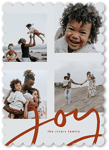 Mirthful Ribbon 5x7 Gray  Holiday Card