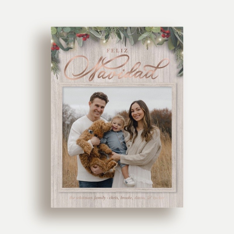 Farmhouse Greenery Holiday Card