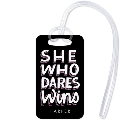 Active She Wins 2x3 Black  Luggage Tag