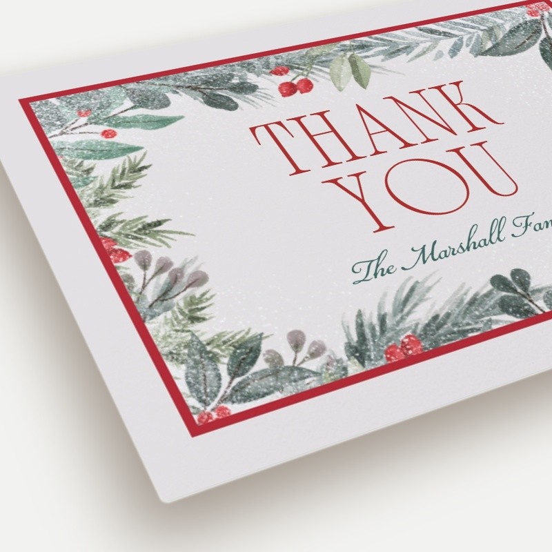 Botanical Border Thank You Card