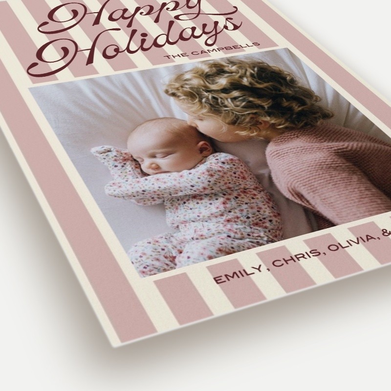 Retro Stripes Holiday Card