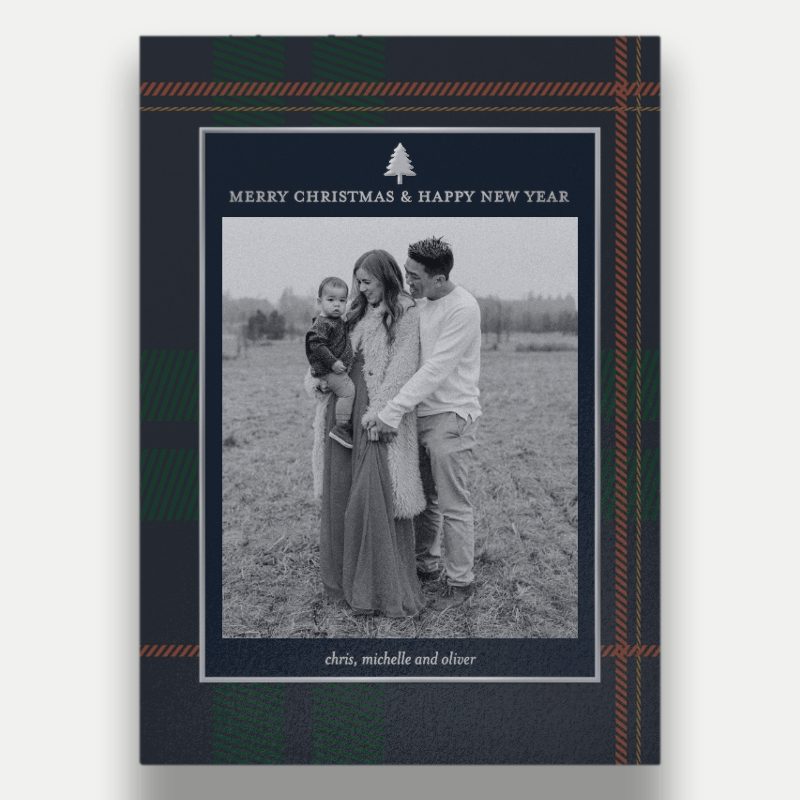 Plaid Elegant Holiday Card