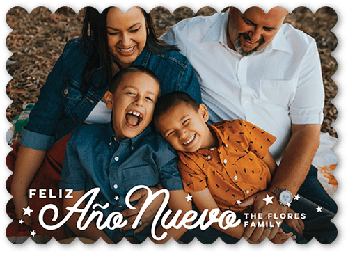 Navidad Stars 5x7 White  Tarjeta de Navidad