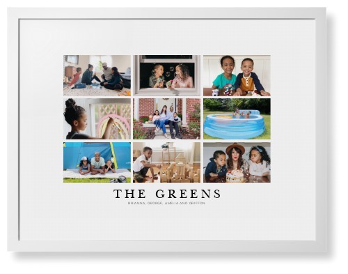 Framed Prints: Modern Grid Gallery of Nine White Contemporary Frame White Top Mat 24x36 5+ Photos Shutterfly