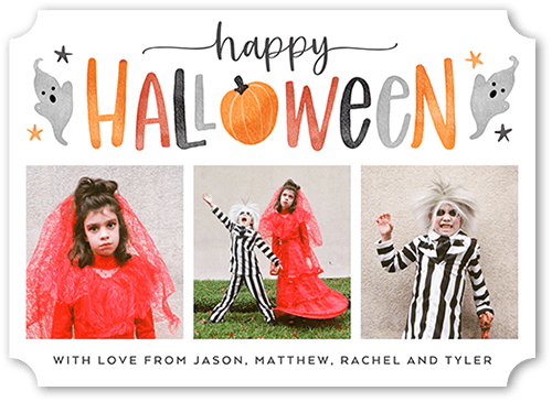 Spooky Friends 5x7 White  Halloween Card