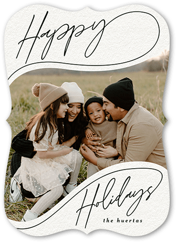 Blessings Script 5x7 Green  Holiday Card