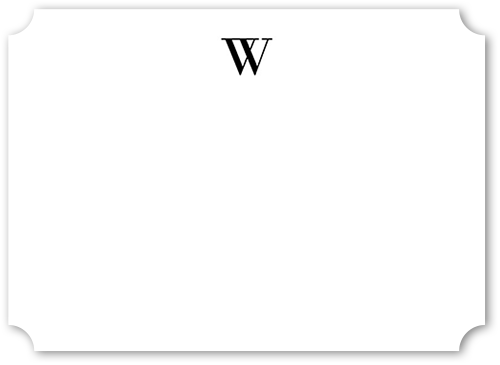 Personalized Note Cards: Timeless Initial 5x7 Flat Black Signature Smooth Cardstock Ticket Shutterfly