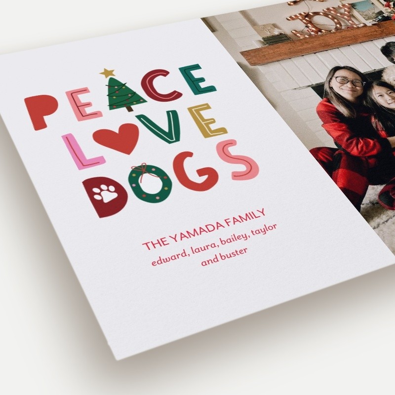 Peace Love Dogs Holiday Card