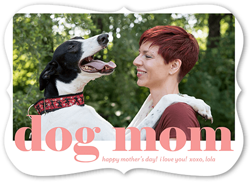 Dog Mom 5x7 White  Mother's Day Card