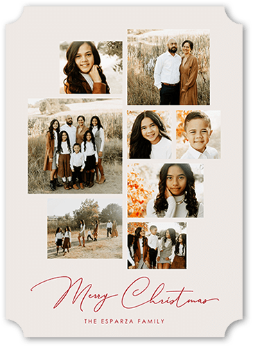 Center Lattice 5x7 Beige  Holiday Card