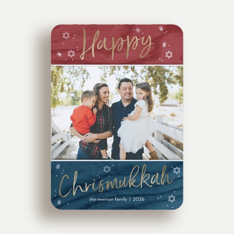 Rustic Chrismukkah Hanukkah Card