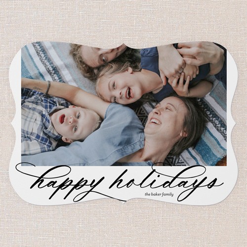 Bold Elegant Type 5x7 Blue  Holiday Card