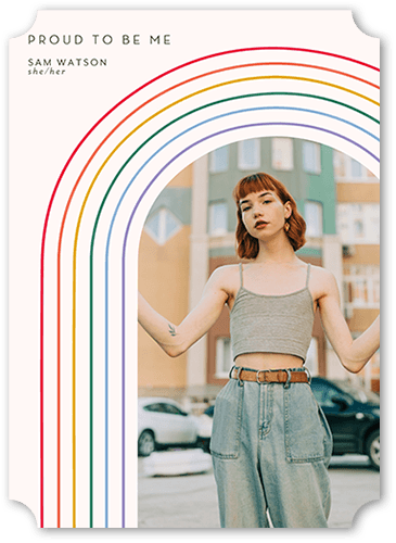 Arched Rainbow 5x7 Gray  Pride Card