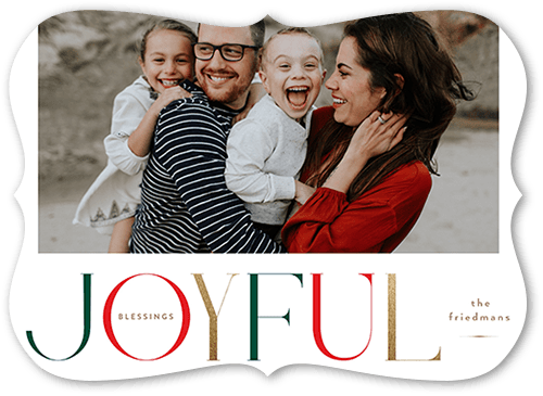 Vintage Serif 5x7 White  Holiday Card