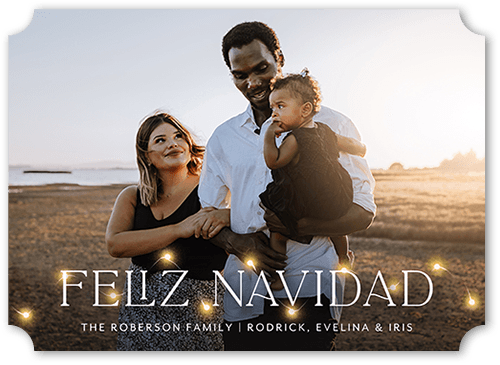 Sporadic Lights 5x7 White  Holiday Card