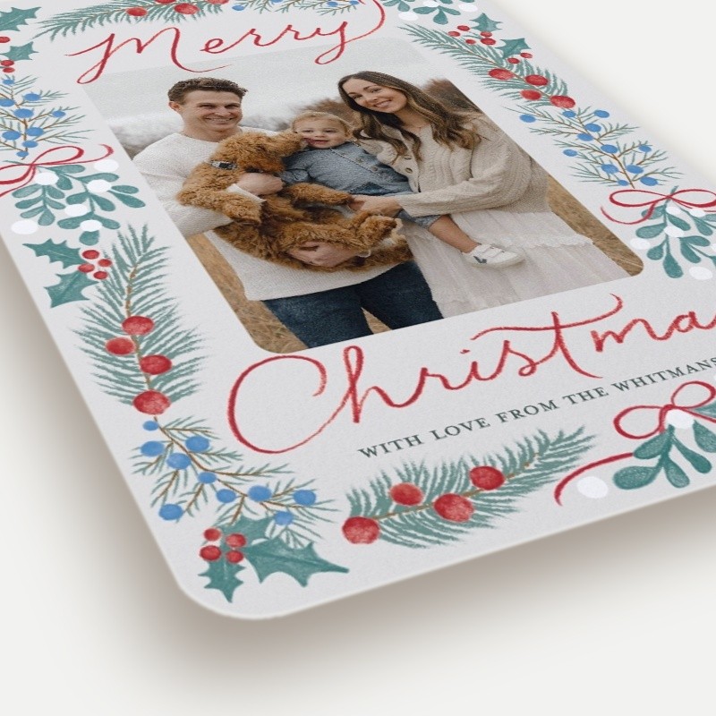 Holly Border Holiday Card