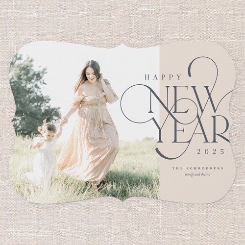 Swirling Dream 5x7 Pink  New Year's Card