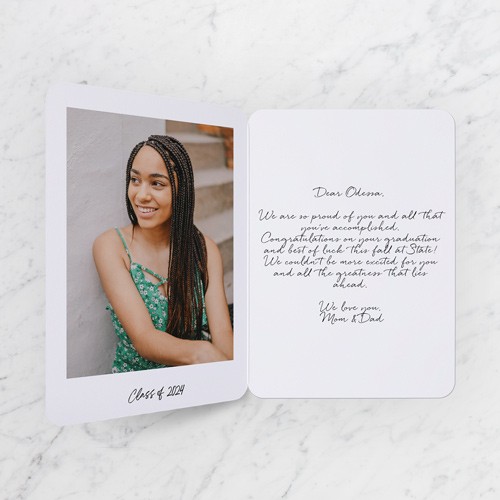 Illustrated Cap 5x7 Black  Graduation Card