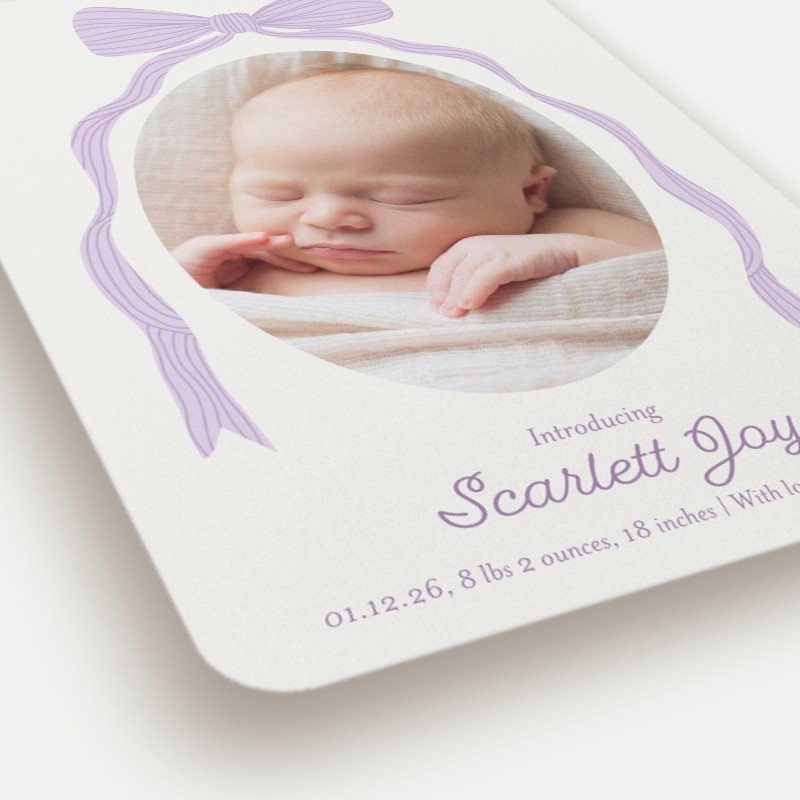 Sweet Bow Birth Announcement