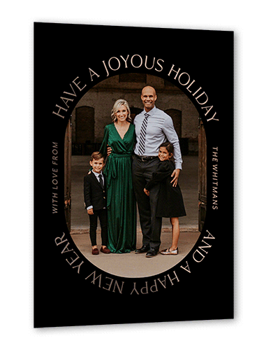 Wishes Around 5x7 Black  Holiday Card